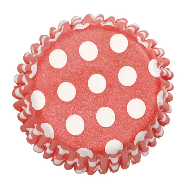 50 x Red With White Pokkadot Cupcake Muffin Cases 