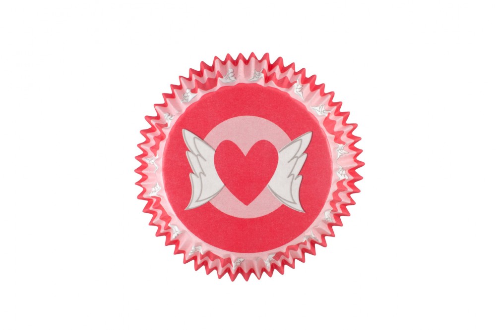 36 x Hearts With Wings Cupcake Muffin Cases
